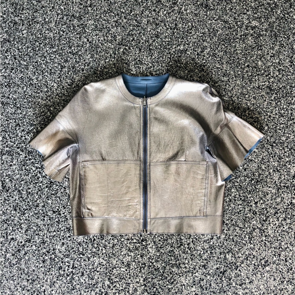 Lamarque ✦ Reversible Lamb Leather Designer Jacket (M)